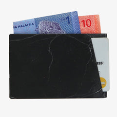 Black Marble Card Wallet - The Walart - Paper Wallet